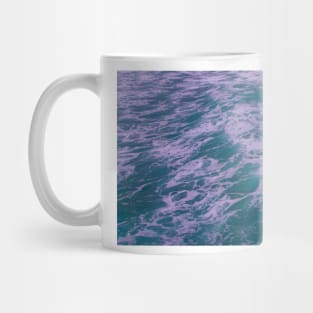 Blue Pink Ocean Waves Pattern Mug